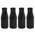 thumbnail image 1 of Uxcell 330ml to 350ml Neoprene Cooler Insulator Covers Beer Bottle Sleeves Black 4 Pack, 1 of 5