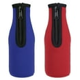 thumbnail image 1 of Uxcell 330ml to 350ml Neoprene Cooler Insulator Covers Beer Bottle Sleeves Blue Red, 1 of 6