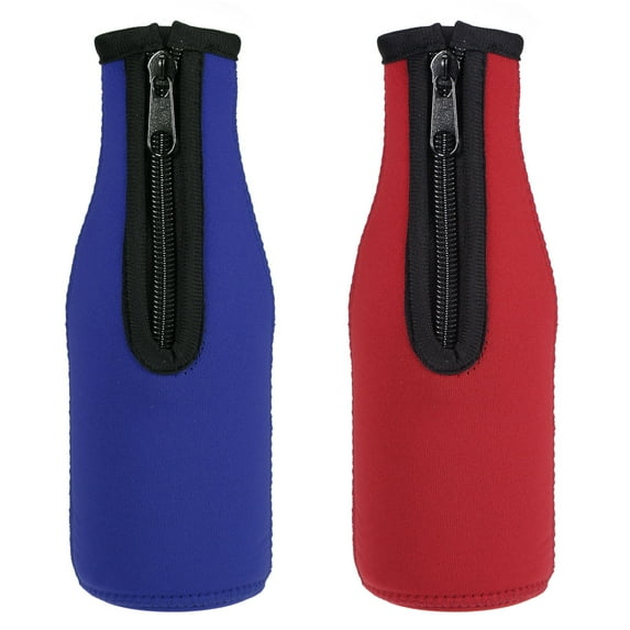 Uxcell 330ml to 350ml Neoprene Cooler Insulator Covers Beer Bottle Sleeves Blue Red