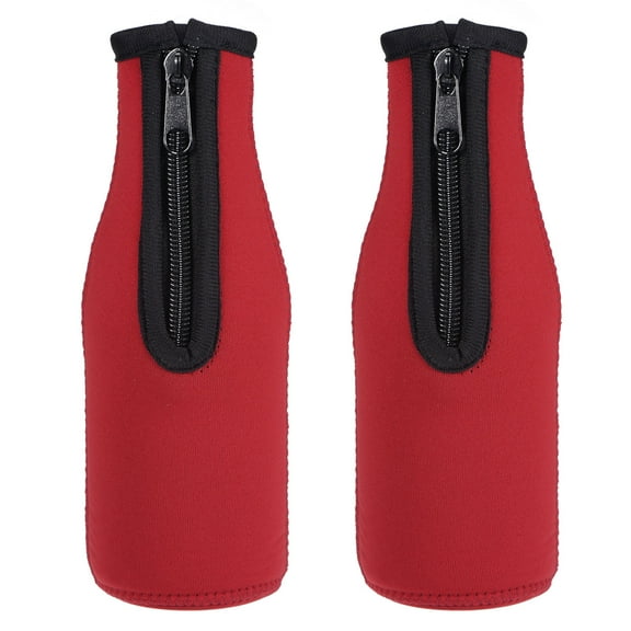 Uxcell 330ml to 350ml Neoprene Cooler Insulator Covers Beer Bottle Sleeves Red 2 Pack