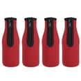 thumbnail image 1 of Uxcell 330ml to 350ml Neoprene Cooler Insulator Covers Beer Bottle Sleeves Red 4 Pack, 1 of 5