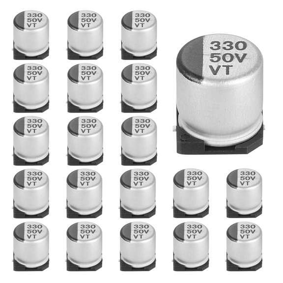 Uxcell 330uF 50V Aluminum Electrolytic Capacitors, Low Impedance Surface Mount Device Electrolytic Capacitor for TV Computer Circuit Board DIY Electronic Projects, 10x10.5mm, 20pcs