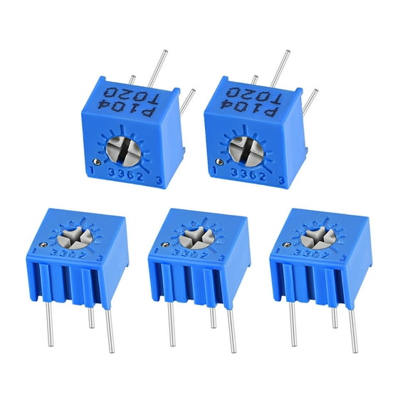 Uxcell 3362 Trimmer Potentiometer 100K Ohm Top Adjustment Variable Resistors 5pack