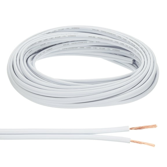 Uxcell 33Ft 18/2 Covered Wire, 300V SPT-2 Lamp Cord Insulated Heat Resistant Electronical Flexible Cable, White