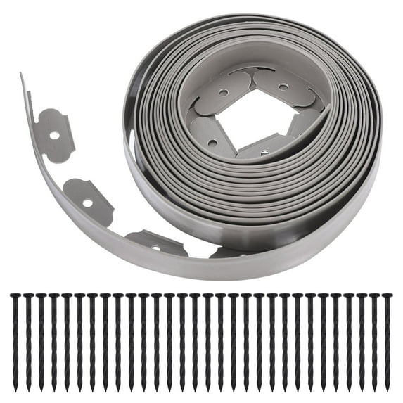 Uxcell 33Ft Border 2" Tall Plastic Garden Edging Kit for Yard Gray