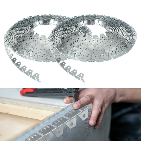 Uxcell 33ft Upholstery Metal Tack Strips, 2 Pcs Upholstery Sofa Curve Ease Grip for Furniture, Chair and Couch Edges Repairs, Silver