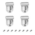thumbnail image 1 of Uxcell 33mm x 26mm Zinc Alloy Turn Lock Clasp Purse Closure Thumb Buckle 4Pack(Silver), 1 of 6