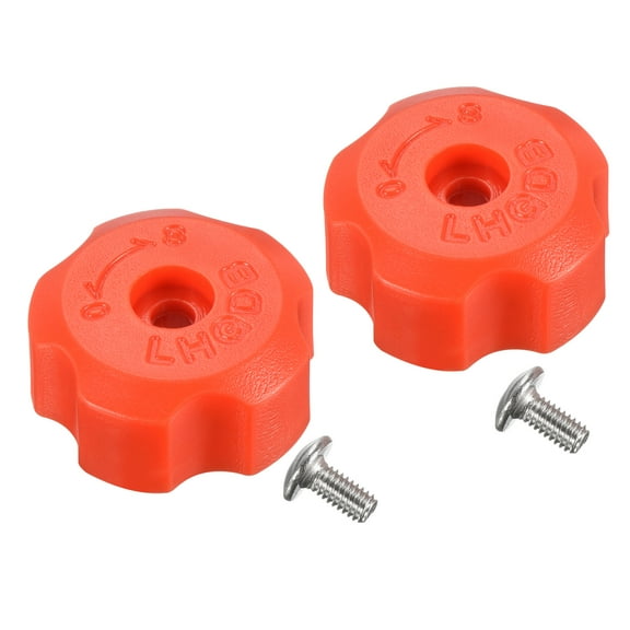 Uxcell 33x15mm Gas Grill Control Knob, 2 Pack Plastic Replacement Knobs Rotating Switch for Gas Grill Stove Burner, Red