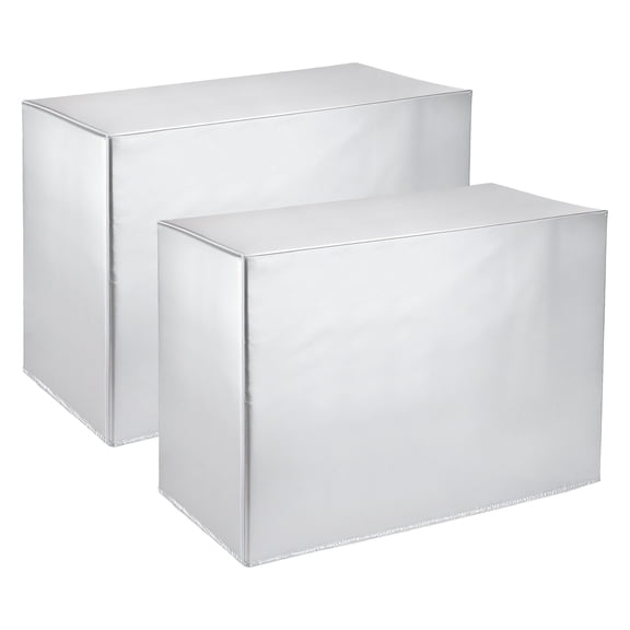 Uxcell 34 x 14 x 24 Inch Air Conditioner Cover, 2 Pcs Coated Polyester Waterproof Dustproof Outdoor AC Outside Unit Cover Condenser Protector for Outdoor AC Unit, Silver