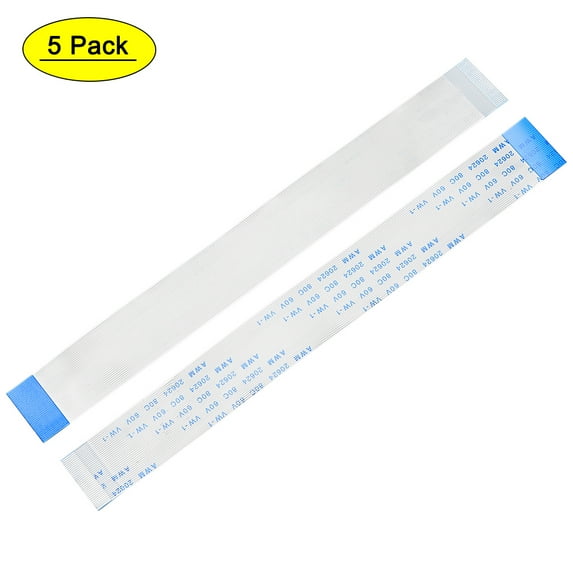 Uxcell 34pins Flexible Flat Cable FPC FFC B Type Ribbon Cable PE White 5Pcs