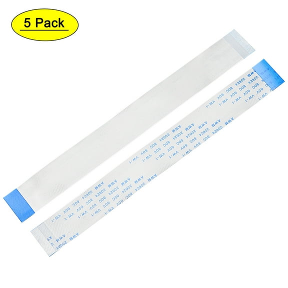 Uxcell 34pins Flexible Flat Cable FPC FFC B Type Ribbon Cable PE White 5Pcs