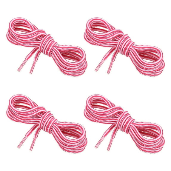 Uxcell 35.4 x 5/32 Inch Dual Colored Round Boot Laces Shoelaces, White Red 4 Pairs