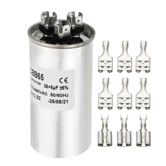 Uxcell 35+5uf 35/5MDF 370/440Fan Start Capacitor, CBB65 Circular Dual Run Capacitor with Connecting Terminal