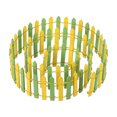 thumbnail image 1 of Uxcell 35" L x 2" H Wood Miniature Mini Fairy Garden Picket Fence, Green Yellow, 1 of 5