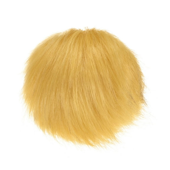 Uxcell 1-Pack Faux Fur Pom Poms, 5.9 Inch/ 15 cm Soft Fluffy PomPoms Balls with Elastic Loop for DIY[Ginger Yellow]