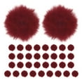 thumbnail image 1 of Uxcell 35-Pack Faux Fur Pom Poms, 1.2 Inch/ 3 cm Soft Fluffy PomPoms Balls Faux Rabbit Fur with Elastic Loop for DIY[Wine Red], 1 of 7