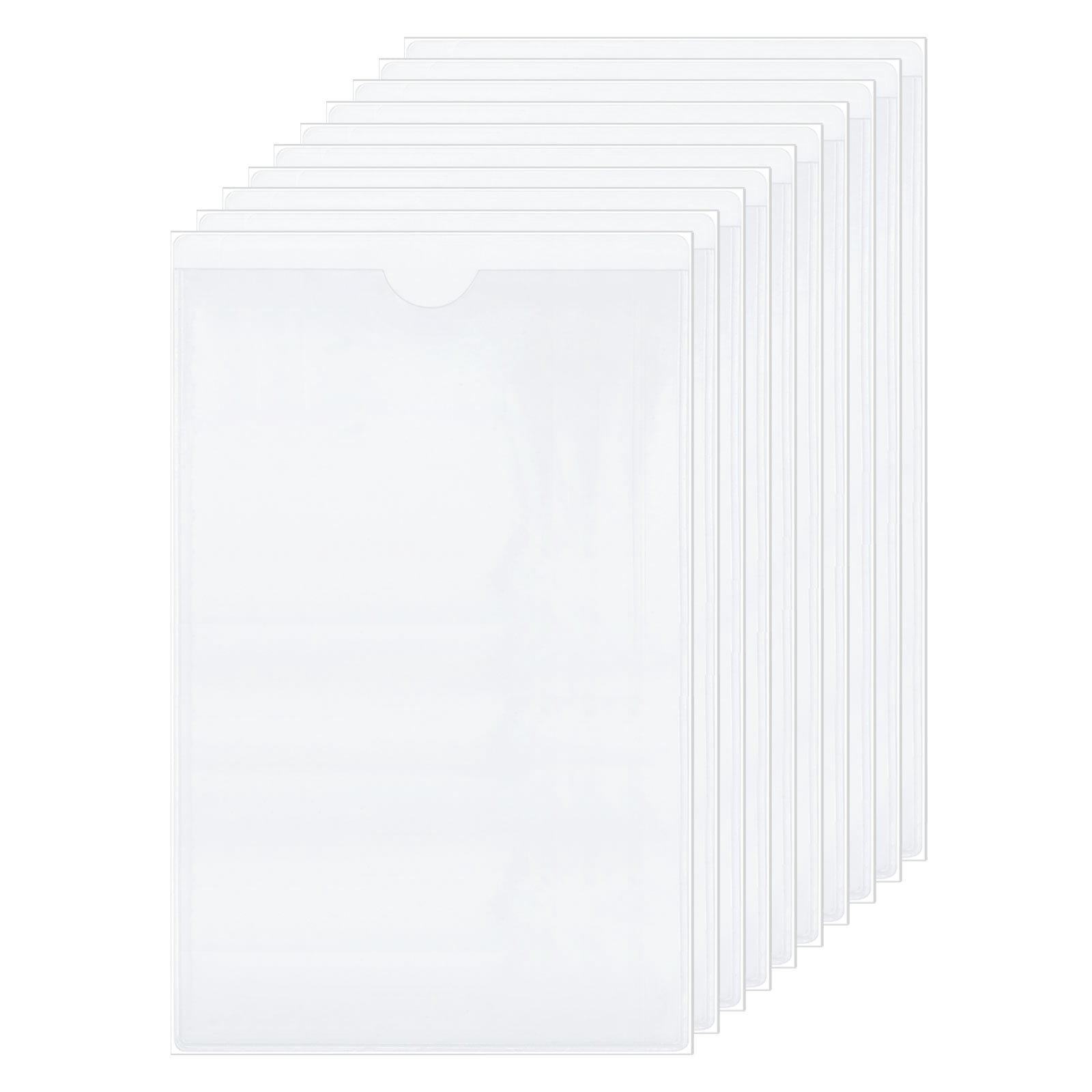 Uxcell 35 Pcs Self Adhesive Index Card Pockets with Top Open, 3.5" x 2.8" Clear Plastic Labels Holders Card Holder for Libraries Organizing and Protecting Index Cards, Transparent