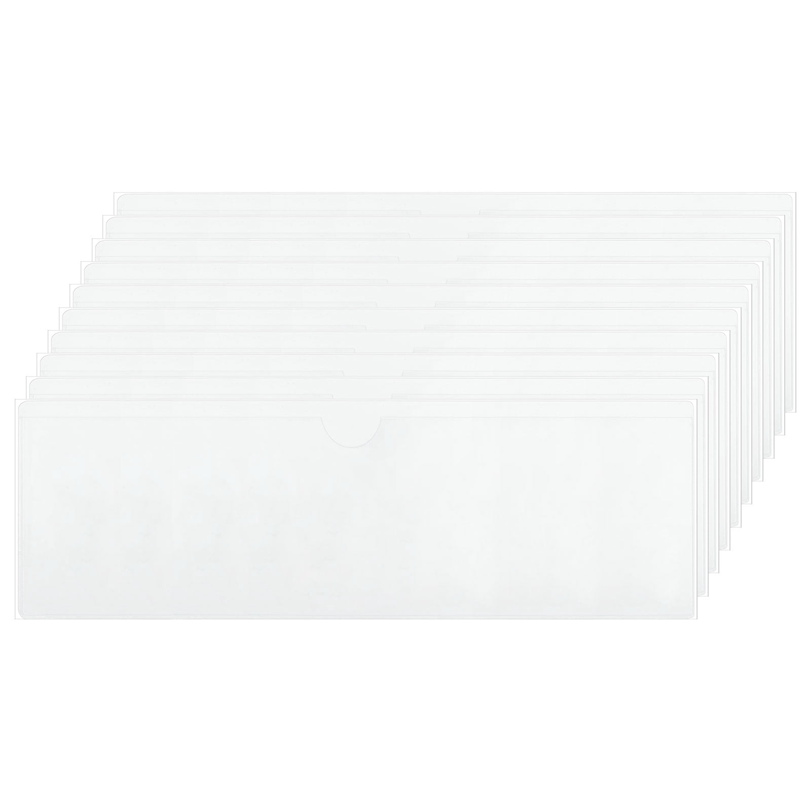 Uxcell 35 Pcs Self Adhesive Index Card Pockets with Top Open, 3.9" x 2" Clear Plastic Labels Holders Card Holder for Libraries Organizing and Protecting Index Cards, Transparent