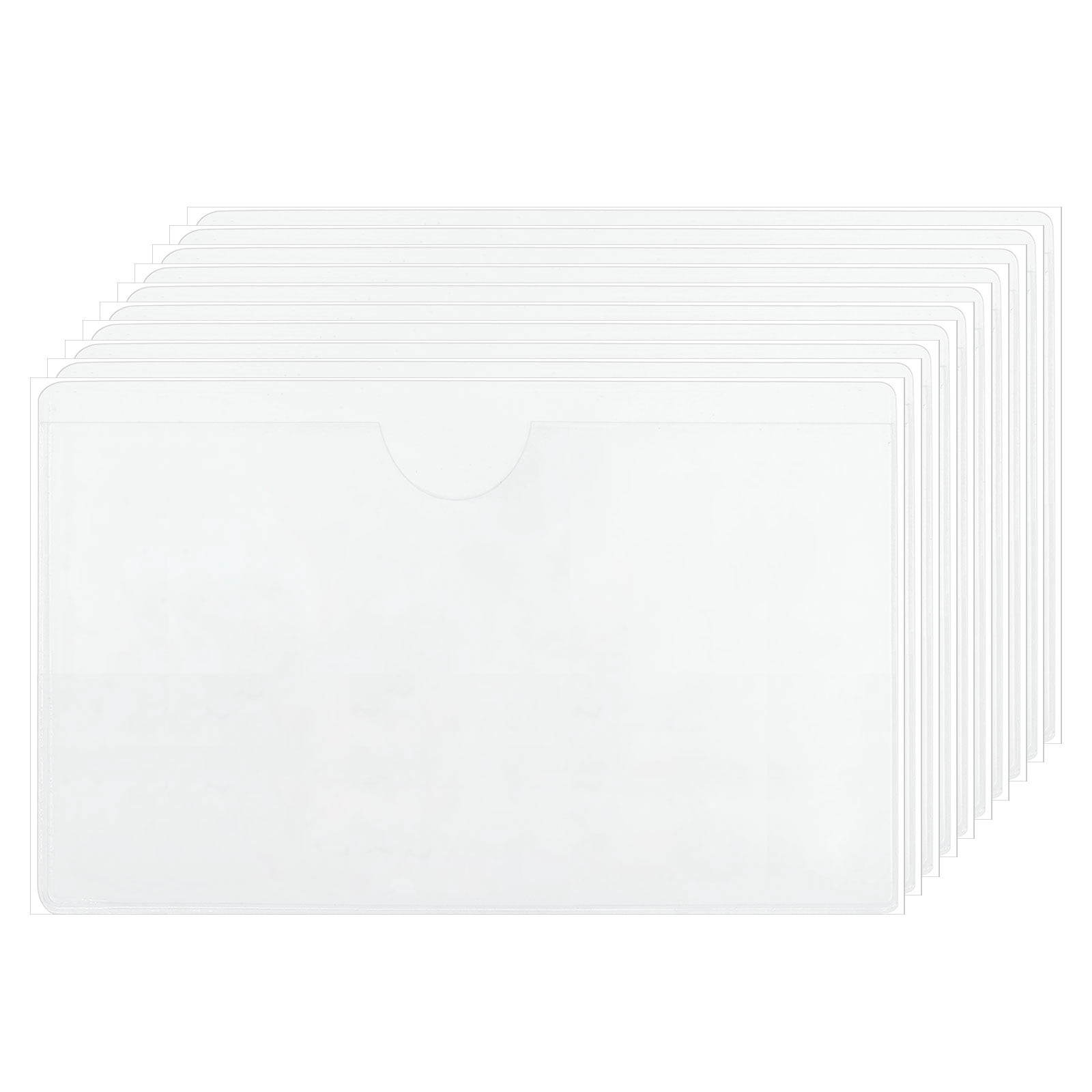 Uxcell 35 Pcs Self Adhesive Index Card Pockets with Top Open, 4.5" x 3.2" Clear Plastic Labels Holders Card Holder for Libraries Organizing and Protecting Index Cards, Transparent