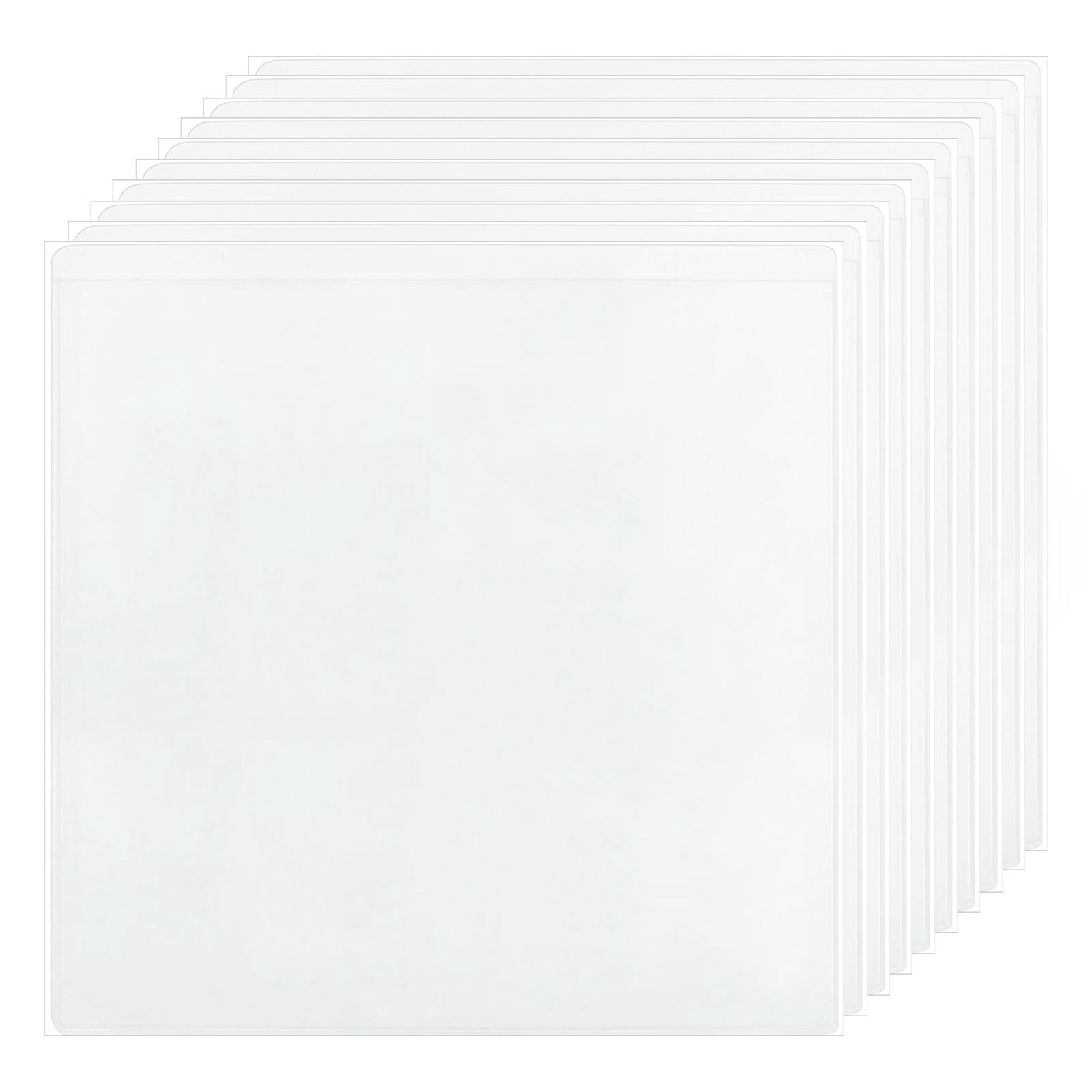 Uxcell 35 Pcs Self Adhesive Index Card Pockets with Top Open, 6.3" x 3.5" Clear Plastic Labels Holders Card Holder for Libraries Organizing and Protecting Index Cards, Transparent