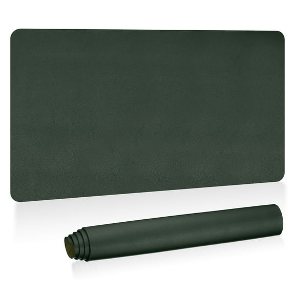 Uxcell 35"x17" Large Desk Mat, PU Leather Dual Side Large Desk Pad, Dark Green