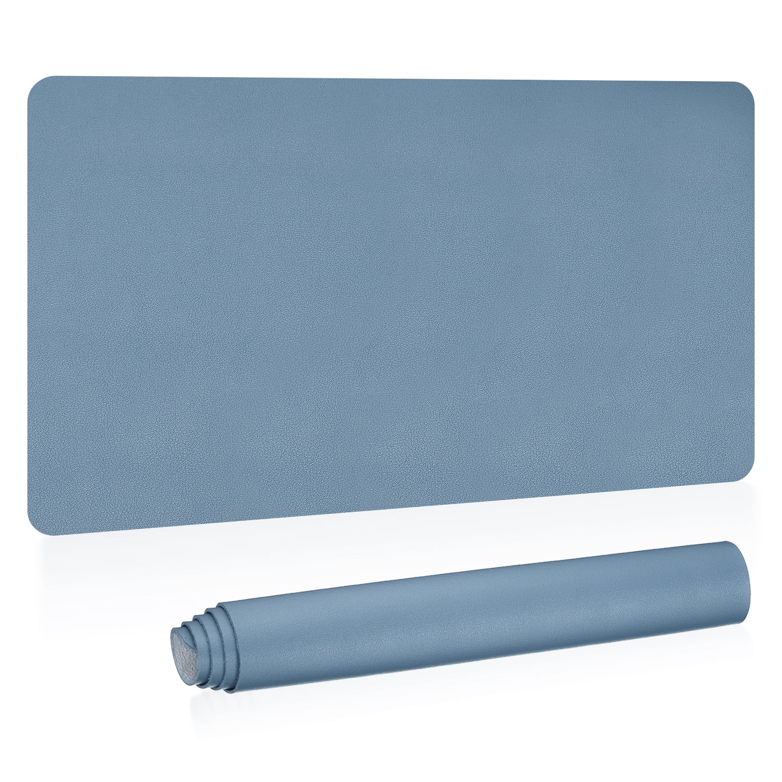 Uxcell 35"x17" Large Desk Mat, PU Leather Dual Side Large Desk Pad, Grey Blue