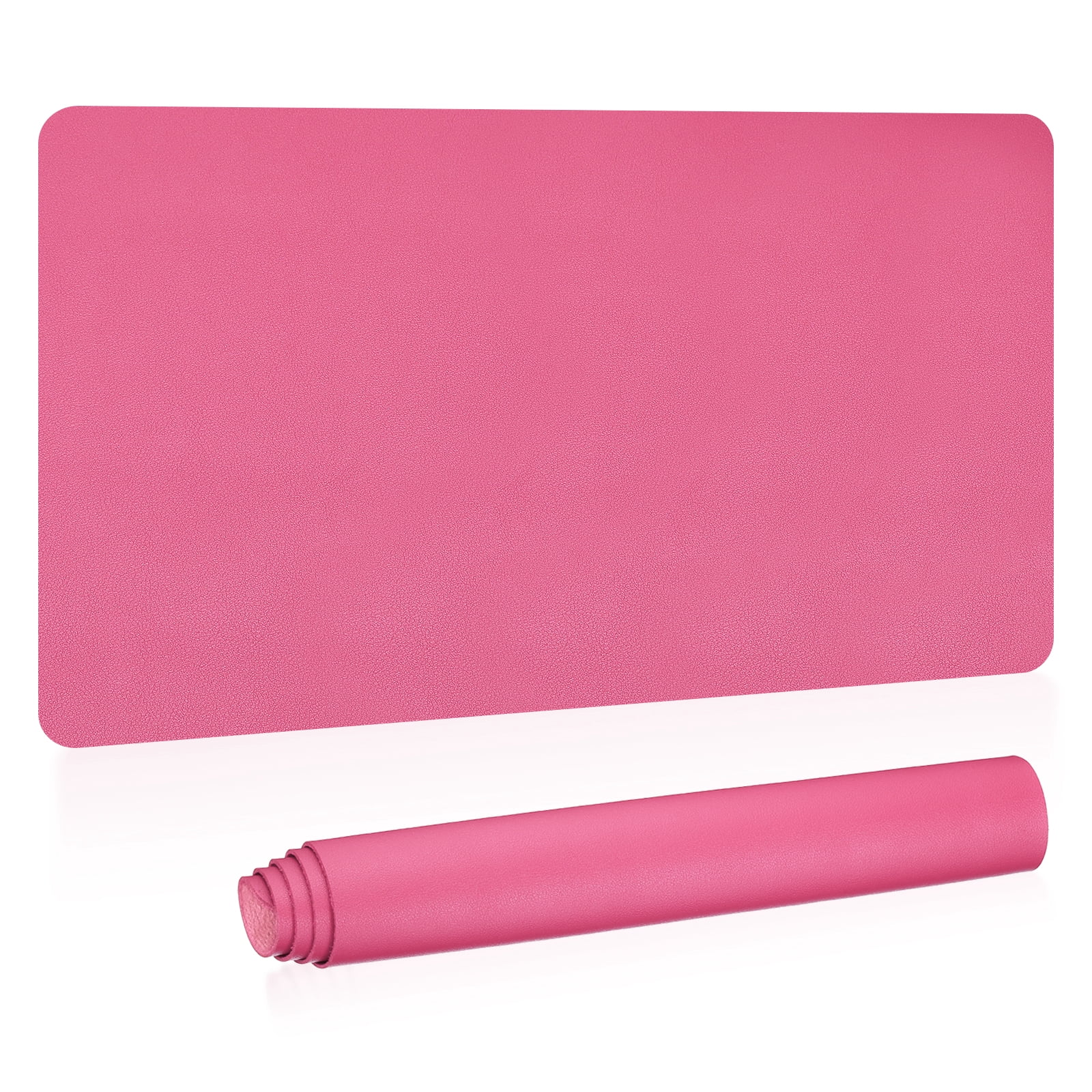 Uxcell 35"x17" Large Desk Mat, PU Leather Dual Side Large Desk Pad, Rose Red