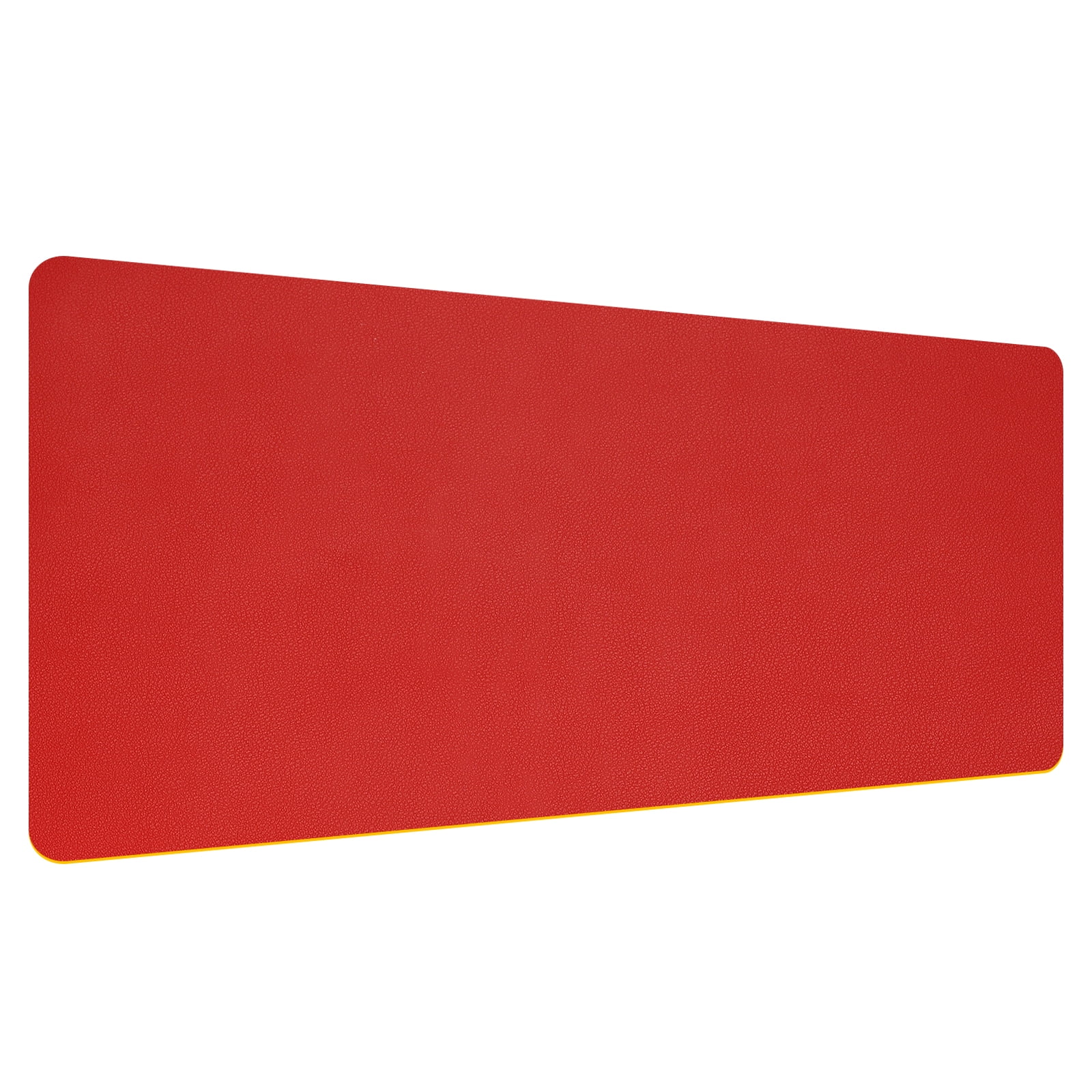Uxcell 35.43"x17.72" Desk Mat Protector, PU Leather Dual Side Waterproof Mouse Pad Writing Mat for Office Home, Red, Yellow