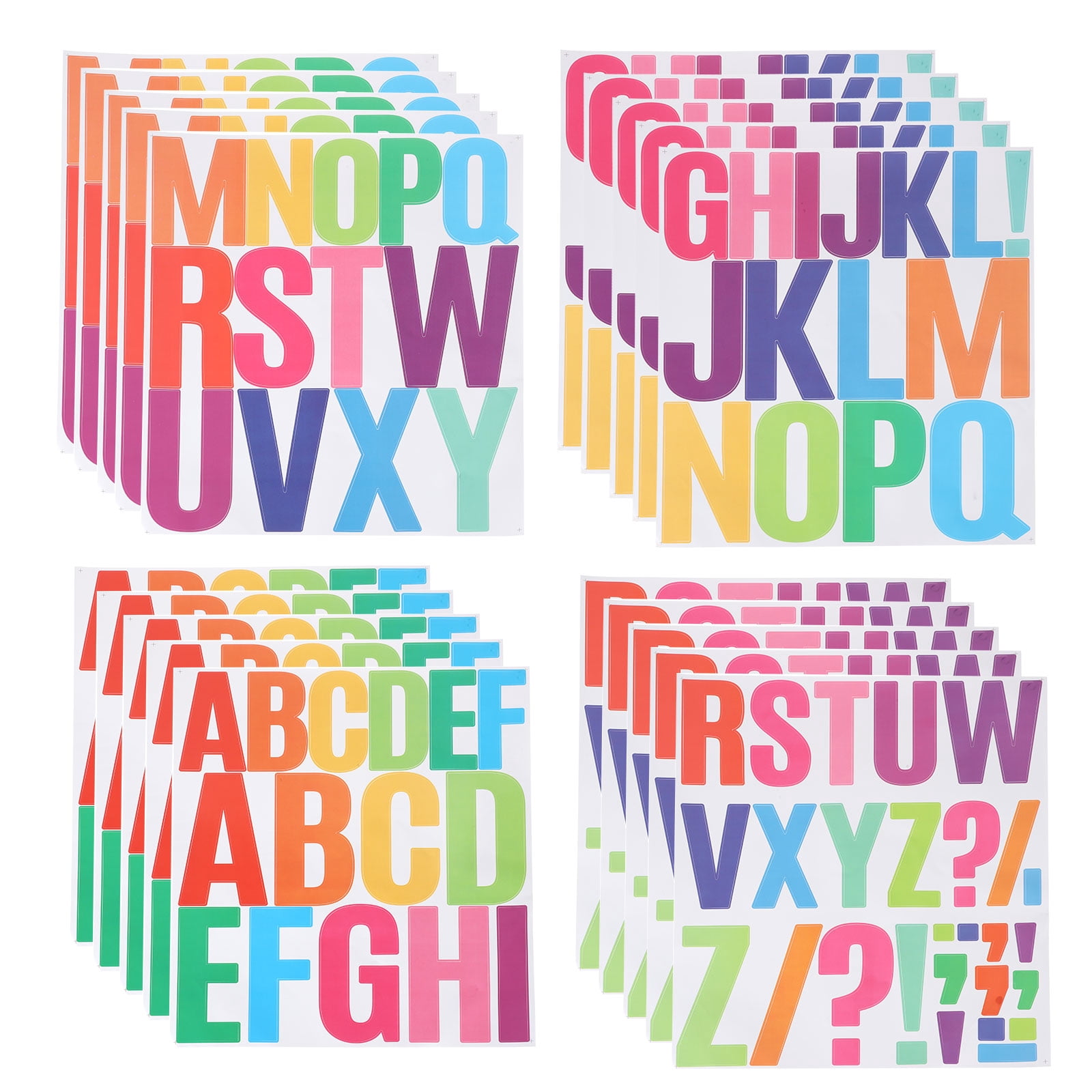 Uxcell 350 Pieces Vinyl Letter Stickers, 20 Sheets 4 Inch Colorful Self-Adhesive Cute Alphabet Stickers for DIY Craft