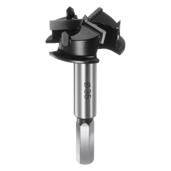 Uxcell 35mm (1-3/8") Carbide 3 Flutes Positioning Wood Hole Hinge Boring Forstner Drill Bit