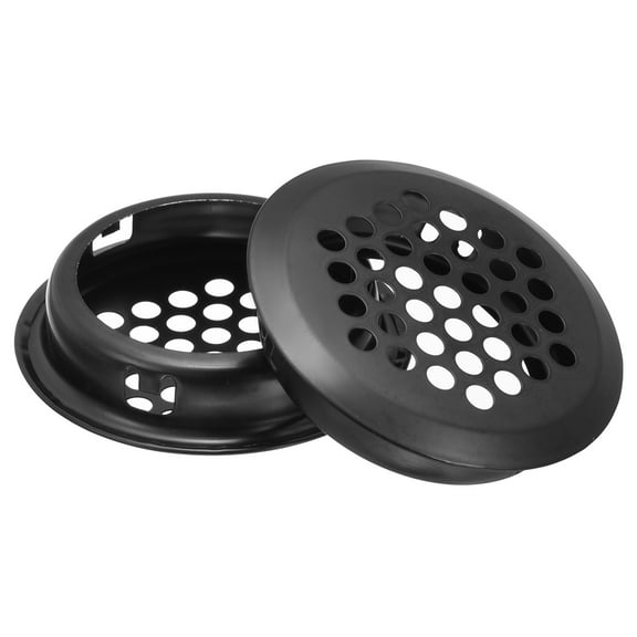 Uxcell 35mm(1-3/8") Circular Soffit Vent, 18pcs Stainless Steel Round Air Vents for Kitchen Bathroom Cabinet, Black
