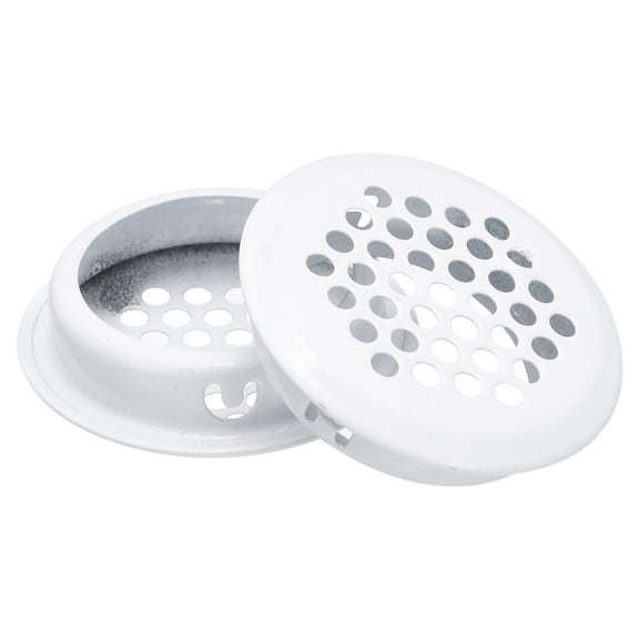 Uxcell 35mm(1-3/8") Circular Soffit Vent, 18pcs Stainless Steel Round Air Vents for Kitchen Bathroom Cabinet, White