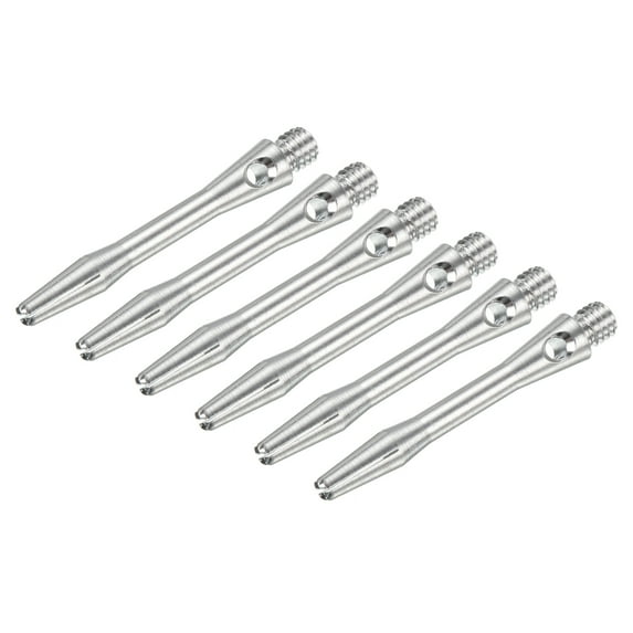 Uxcell 35mm Dart Shafts, Medium 2BA Thread Aluminum Dart Stems - 6 Pack (Silver Tone)
