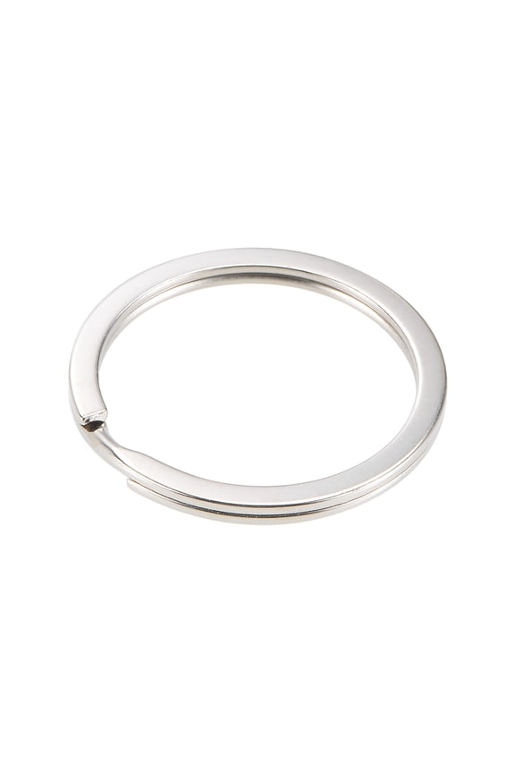 35mm O.D. Nickel Plated Iron Flat Open Split Keyring Connector 10 Count