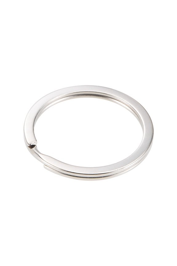 35mm O.D. Nickel Plated Iron Flat Open Split Keyring Connector 30 Count