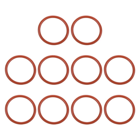 Uxcell 35mm OD 29mm ID 3mm Width Silicone O-Ring VMQ Sealing Gasket, Red 10Pcs