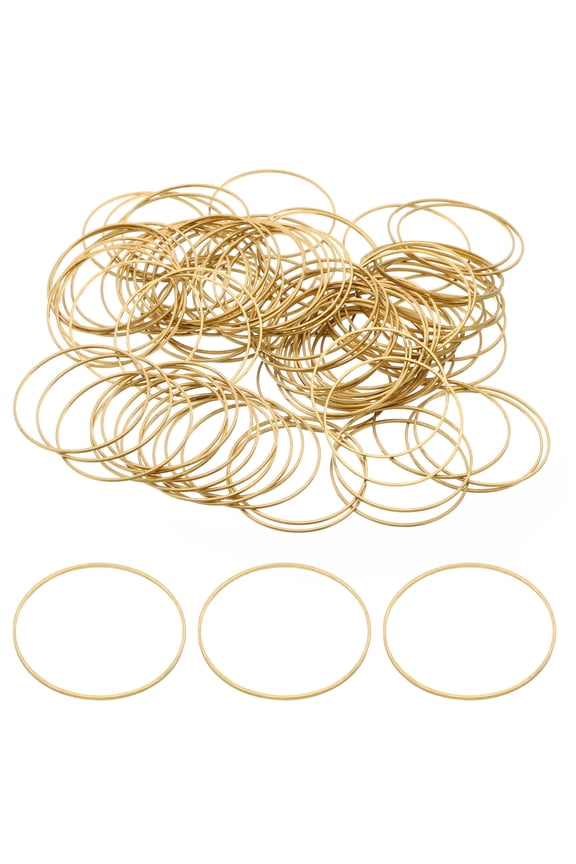 35mm OD x 33.5mm ID Earring Beading Hoop, 100Pcs Solid Copper Beading Finding Ring