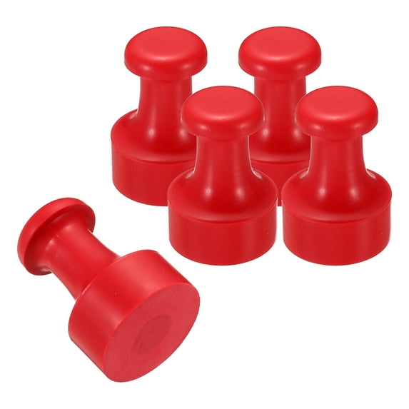 Uxcell 35mm Stamp Rubber Round Handle, 5 Pack Rubber Knobs Stamp Mounts Drawer Pulls Scrapbooking, Red