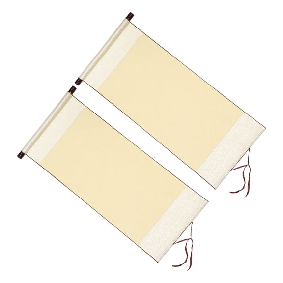 Uxcell 35x16 Inch Xuan Paper Scroll, 2 Pcs Half Raw Ripe Blank Xuan Paper, Beige