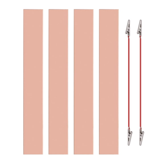 Uxcell 35x250mm Copper Anode Sheet, 5 Pack Pure Copper Strip (99.995% Pure) 1mm Thick Plate Electrode Set with Alligator Clips Cables for Electroplating Plating Experiment