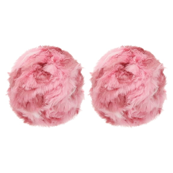 Uxcell 35yds Faux Fur Yarn, 2 Skeins 0.6"OD 50g Soft Fuzzy Yarn Crochet Fluffy Yarn Chunky Polyester Plush Fur for Crocheting and Hand Knitting Shawls Hat Blanket Rug, Rose Pink