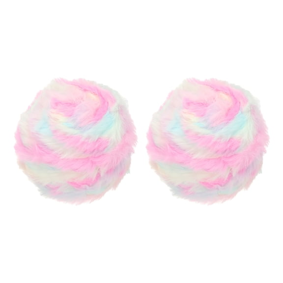 Uxcell 35yds Faux Fur Yarn, 2 Skeins 0.8"OD 50g Soft Fuzzy Yarn Crochet Fluffy Yarn Chunky Polyester Plush Fur for Crocheting and Hand Knitting Shawls Hat Blanket Rug, Cherry Blossom White