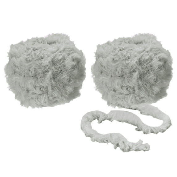 Uxcell 35yds Faux Fur Yarn,2 Skeins Fuzzy Yarn Crochet Fluffy Yarn Soft Chunky Polyester Plush Fur Eyelash,Grey