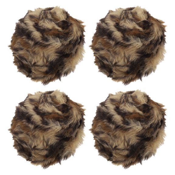 Uxcell 35yds Faux Fur Yarn, 4 Skeins 0.4"OD 50g Soft Fuzzy Yarn Crochet Fluffy Yarn Chunky Polyester Plush Fur for Crocheting and Hand Knitting Shawls Hat Blanket Rug, Yellow Brown