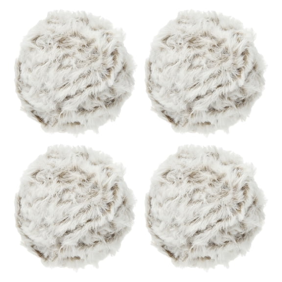 Uxcell 35yds Faux Fur Yarn, 4 Skeins 0.6"OD 50g Soft Fuzzy Yarn Crochet Fluffy Yarn Chunky Polyester Plush Fur for Crocheting and Hand Knitting Shawls Hat Blanket Rug, Dark Camel