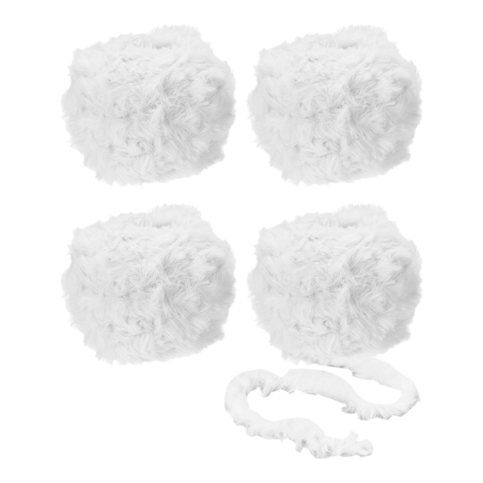 Uxcell 35yds Faux Fur Yarn,4 Skeins Fuzzy Yarn Crochet Fluffy Yarn Soft Chunky Polyester Plush Fur Eyelash,White