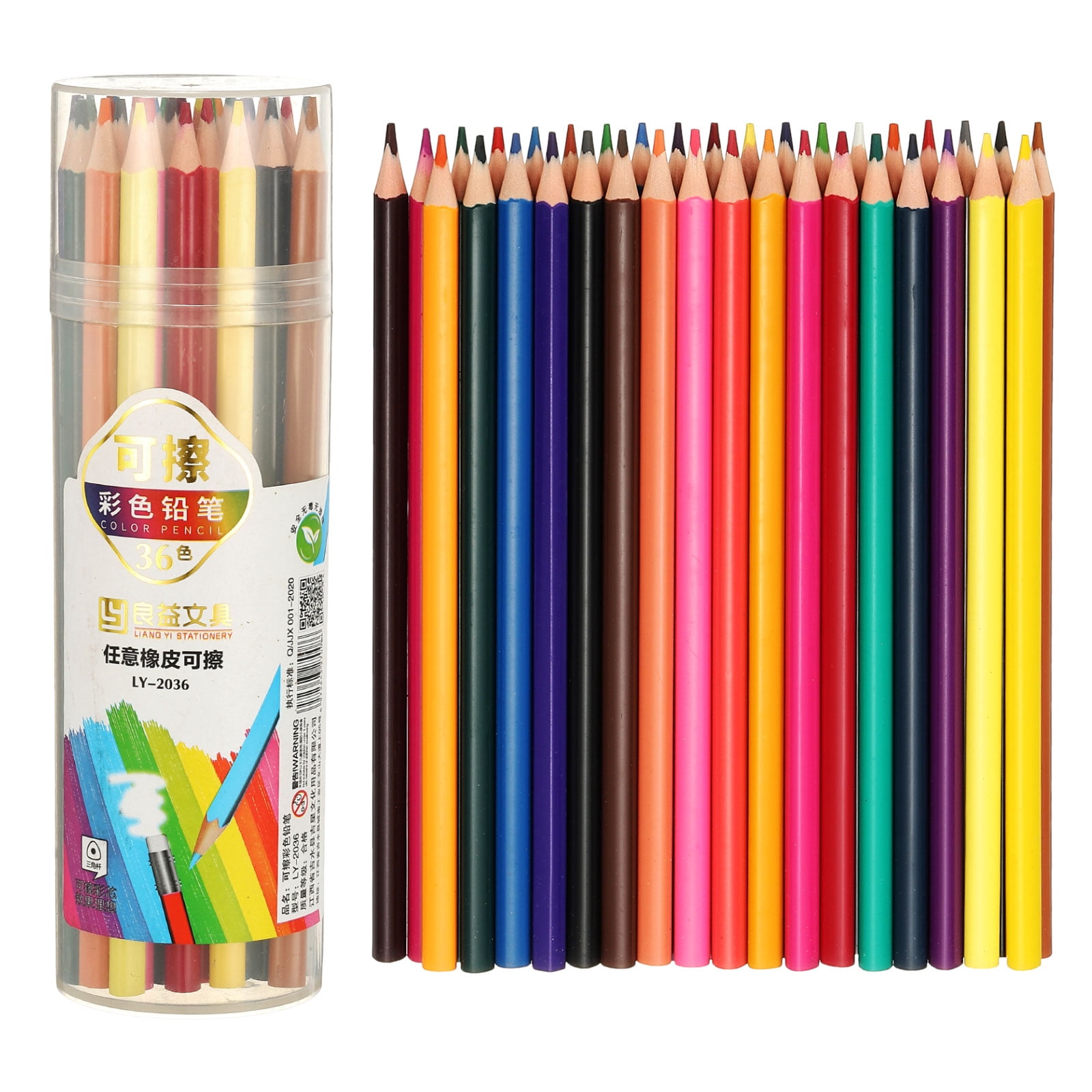 Uxcell 36 Colors Coloring Pencils Set, Erasable Colored Pencils Coloring Drawing Pencil for Sketching Blending DIY Crafts