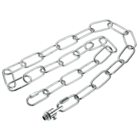 Uxcell 36" Long Hook Rings Connectors Pendant Light Fixture Chain Silver 1 Set