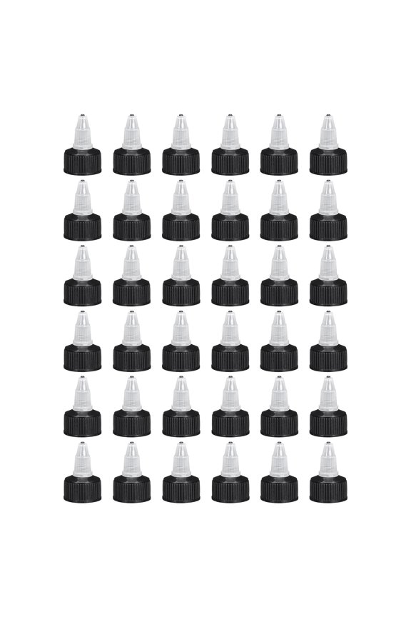 36 Pack Twist Top Cap 24/410 Black Dispensing Squeeze Bottle Replacement Caps for Crafts, Arts, Glue, Liquids