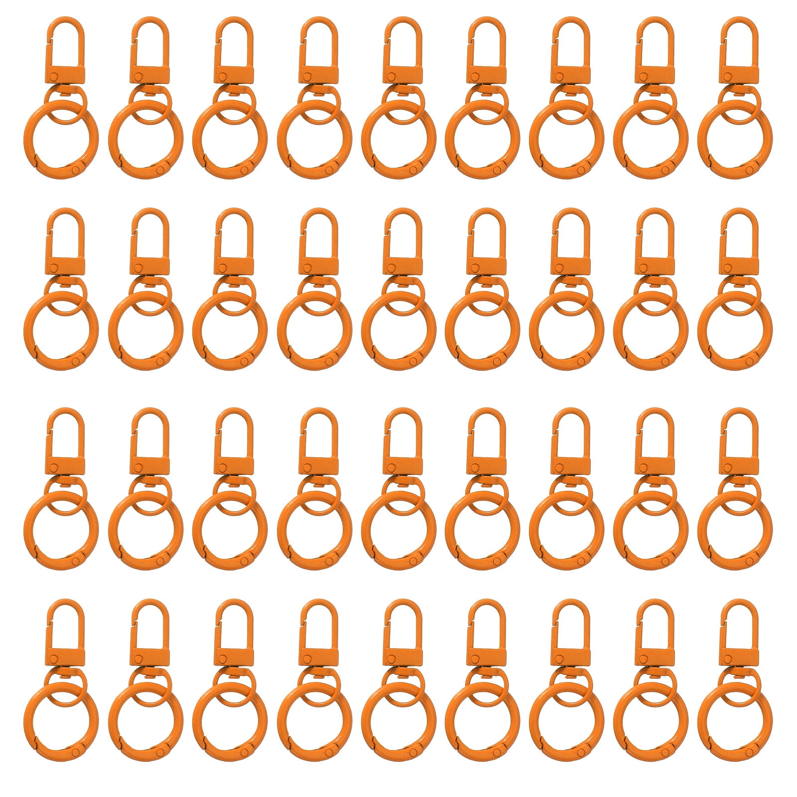 Uxcell 36 Pcs Lobster Claw Clasp, Colorful Metal Keychain Clasp Swivel Hooks with Spring Key Rings Trigger Clips for Bag Door Key Chains DIY Craft Jewelry Making, Orange